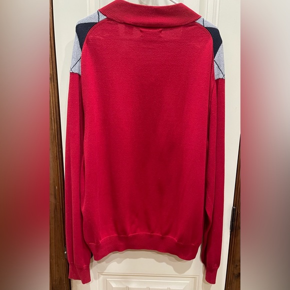 Men’s Chaps Argyle Knit Golf Qtr-Zip Pullover - Picture 2 of 3